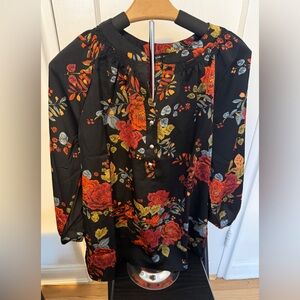 Sara Michelle Black Floral Blouse